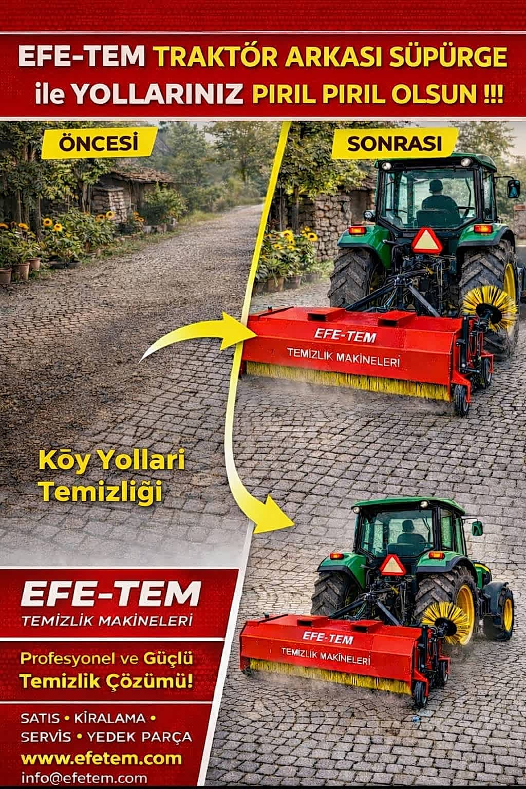 köy yolları temizliği