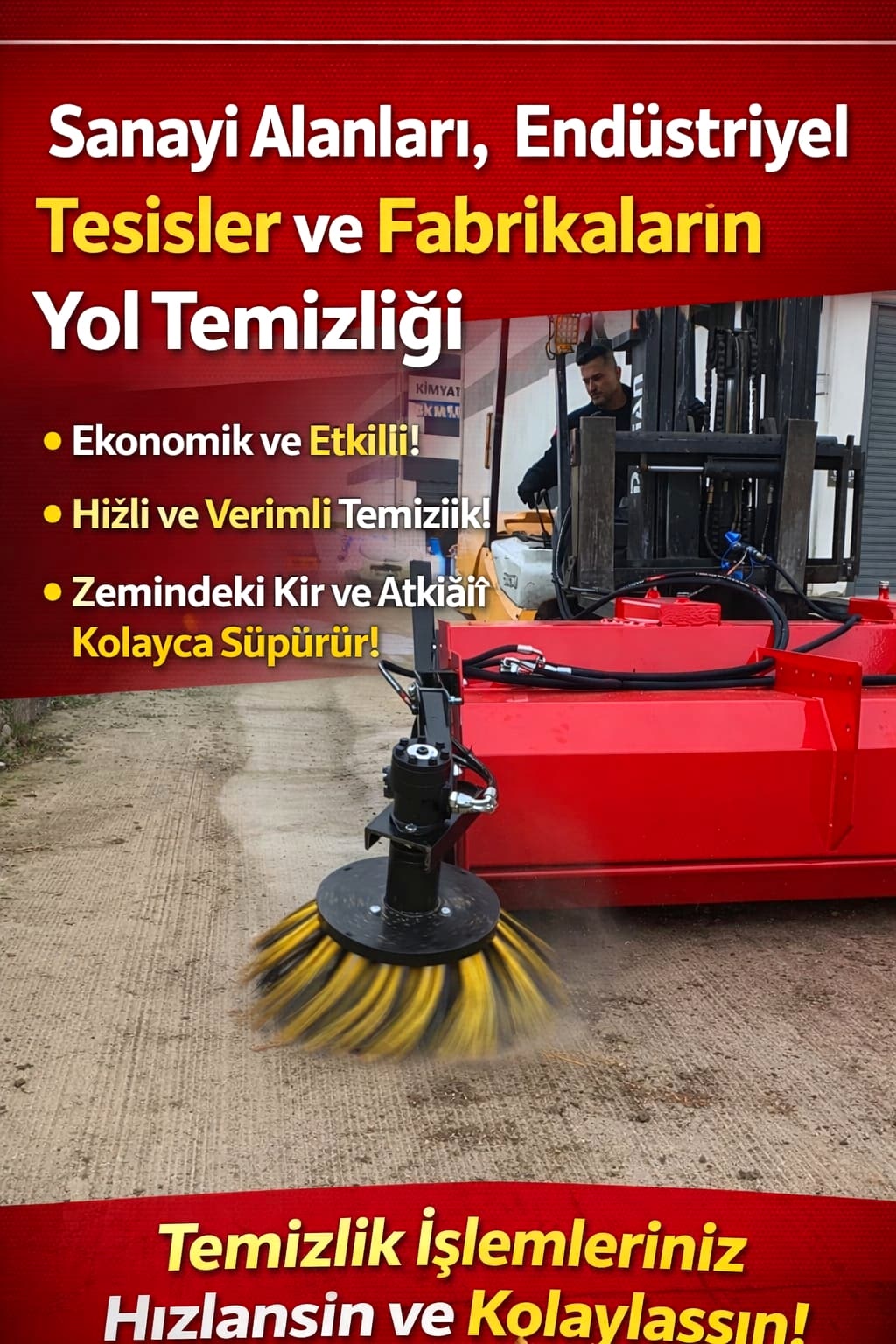 sanayi alanı yol temizliği