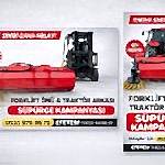 taktör arkası ve forklift önü süpürge